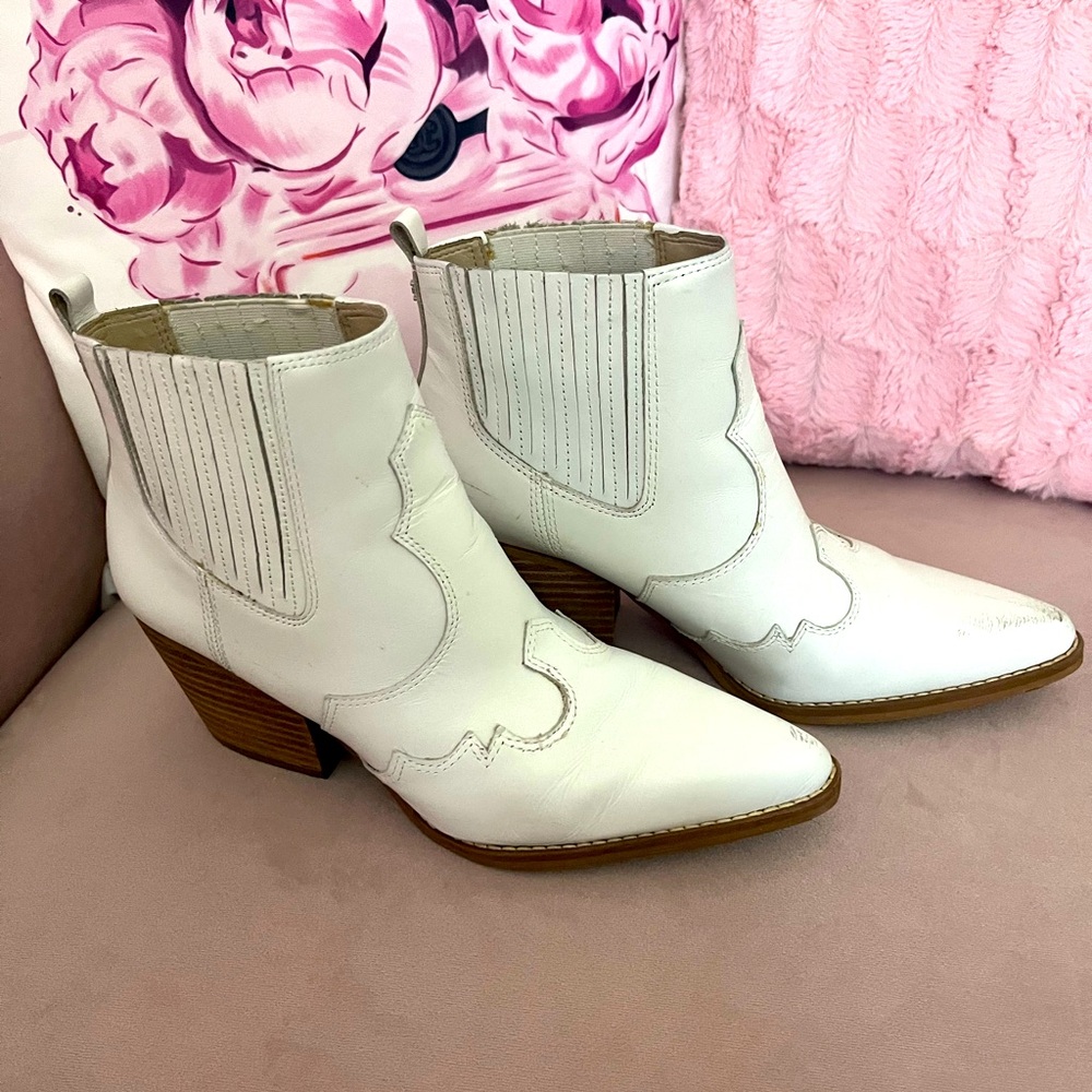 Sam Edelman White Ankle Boots